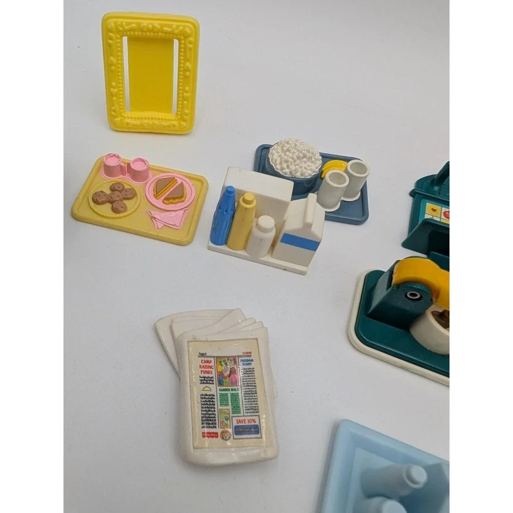 Fisher Price and Playskool Dollhouse Accessories Trays Phone Mixer Book Suitcase